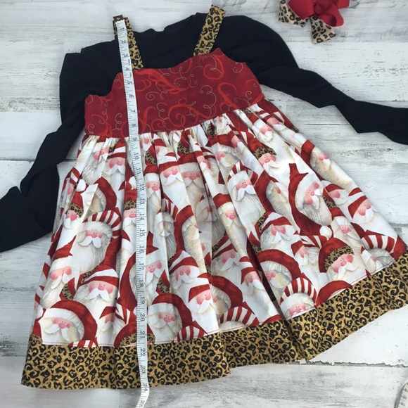 Santa Leopard Holiday dress size 4 / 5 - Picture 7 of 8
